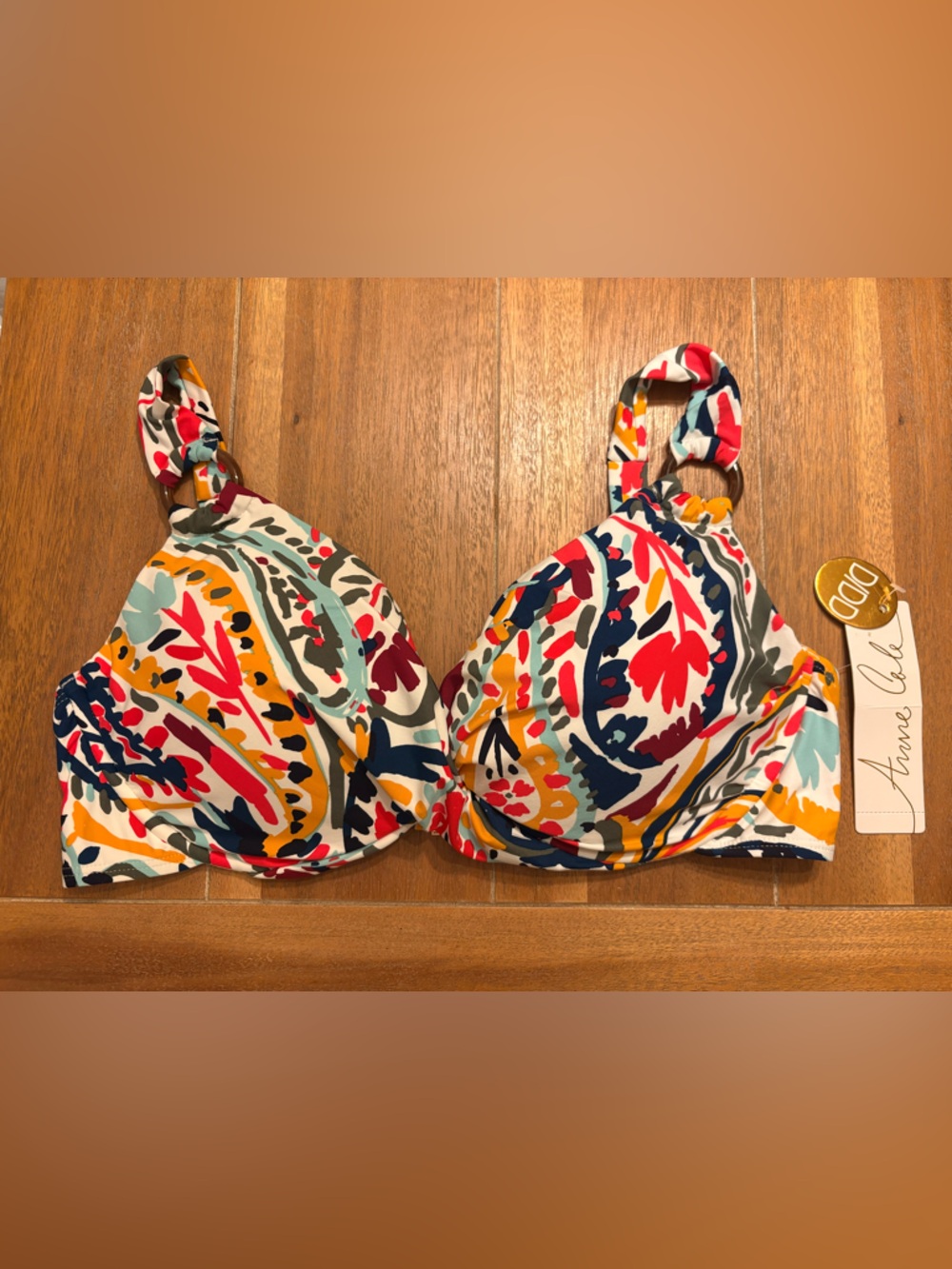 Anne Cole Multicolor Printed Bikini Top
